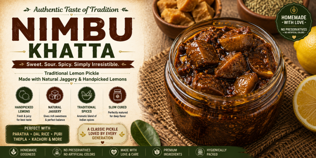 Homemade Nimbu Khatta Pickle in glass jar