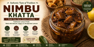 Homemade Nimbu Khatta Pickle in glass jar