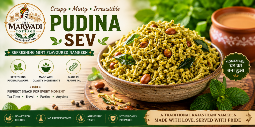 Pudina Sev Namkeen - The Marwadi Cottage